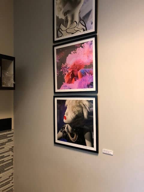 Installation view of three Hair Photographs, Salon Rocco, New Jersey, 2019-2020